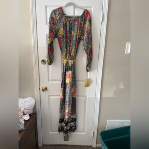 Vintage Floral Maxi Dress with Long Sleeves BNWT 100% Cotton